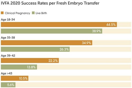 IVFA success rates 2020 fresh transfer